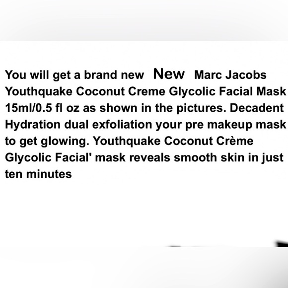 Marc Jacobs Youthquake Coconut Creme Glycolic Facial Mask 15ml/0.5 fl oz - Picture 9 of 9